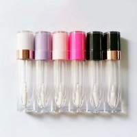 Custom logo Round 4ml 5ml 6ml Black White Hot Pink Lip Gloss Packaging lip glaze tube