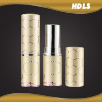 OEM wholesale custom cosmetic lipstick packaging empty round plastic gold lipstick tube